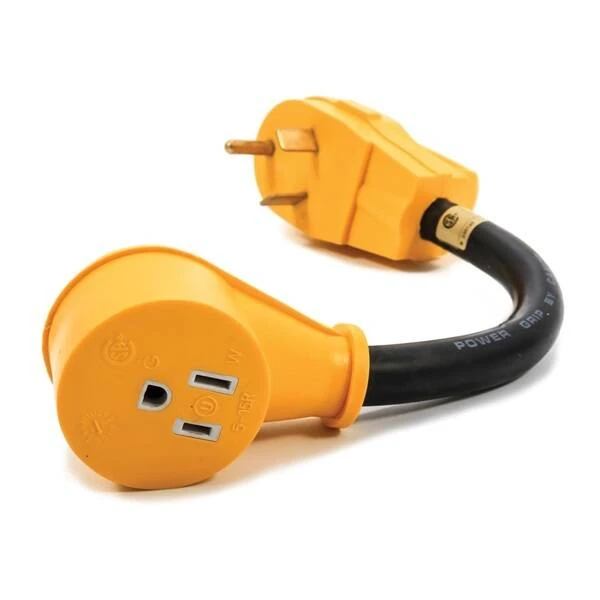 Camco 30-Amp Male To 15-Amp Female Dogbone Power Grip Adapter