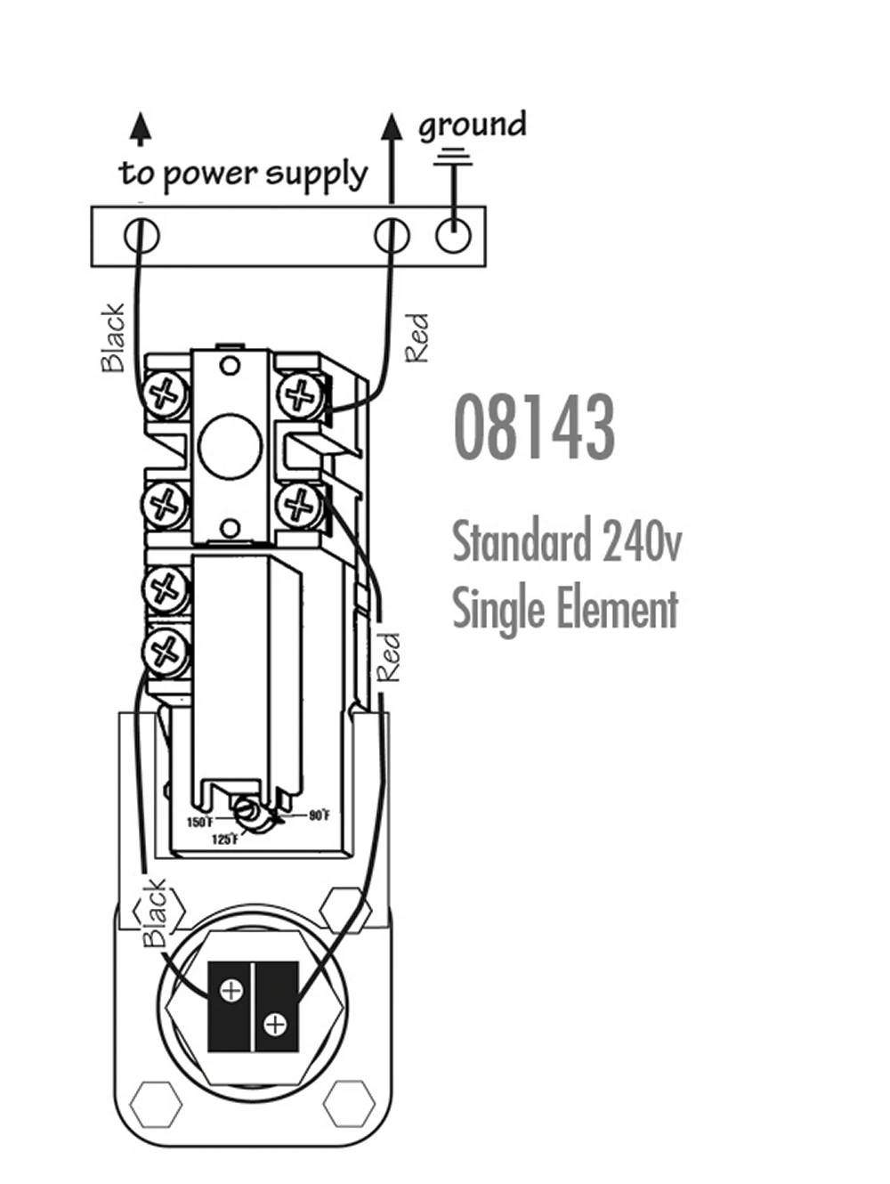 Camco Thermo-Disc Style Replacement Single Element Water Heater Thermostat With High Limit Control