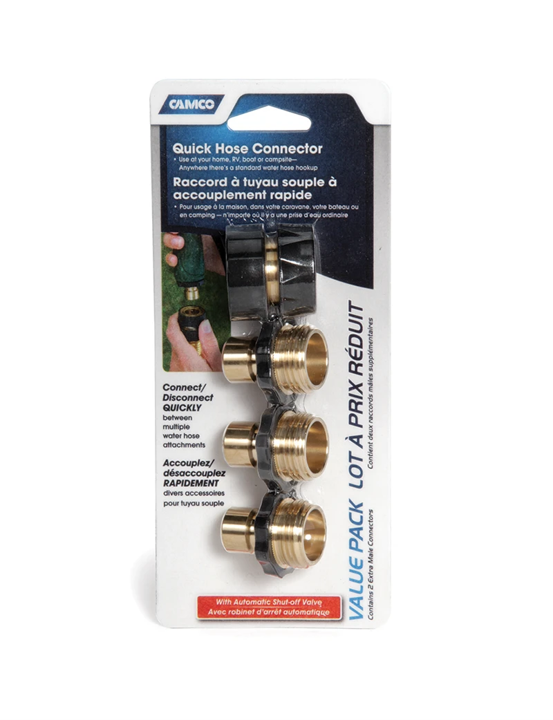 Camco 20136 Quick Hose Conect, Brass, Value Pack - Image 2