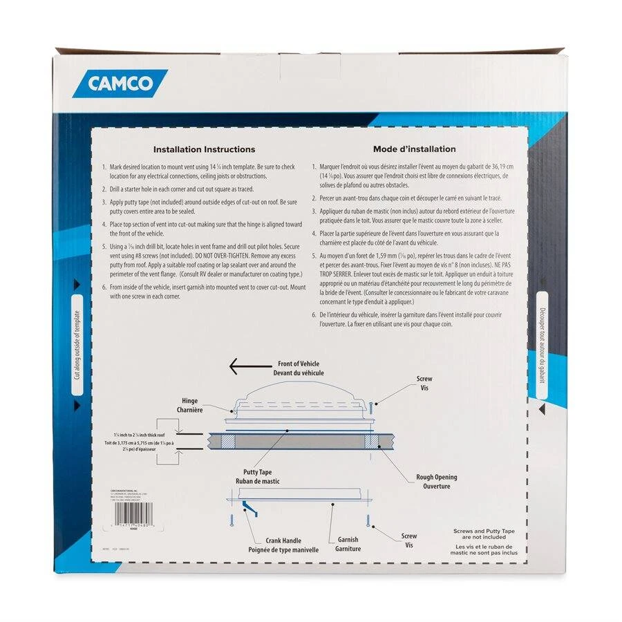 Camco White Rv Roof Vent Kit - Image 20