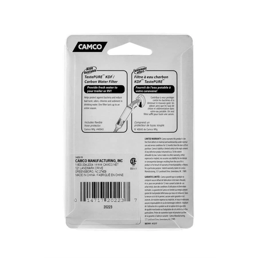 Camco Brass TastePURE Straight Fresh Water Hose Connector Valve