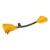 Camco 18-Inch 30-Amp Male To 30-Amp Female Rv Dogbone Electrical Adapter With PowerGrip Handles