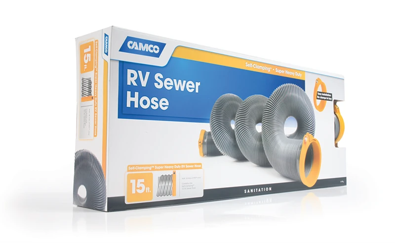 Camco 39901 Easy Slip Self-Clamping Heavy Duty Sewer Hose 15 Foot 18 Mil HTS - Image 2