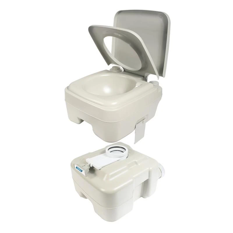 Camco 41541 Portable Toilet - 5.3 Gallon Bellows Pump Flush Control Beige - Image 2