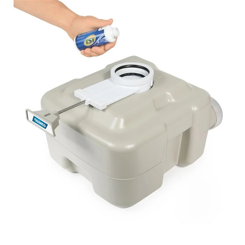Camco 41541 Portable Toilet - 5.3 Gallon Bellows Pump Flush Control Beige - Image 5