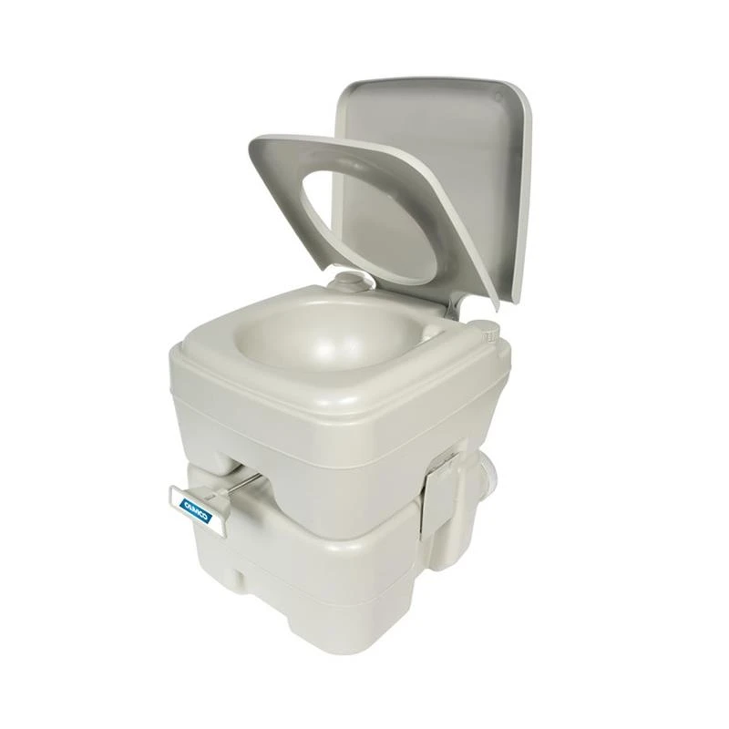 Camco 41541 Portable Toilet - 5.3 Gallon Bellows Pump Flush Control Beige