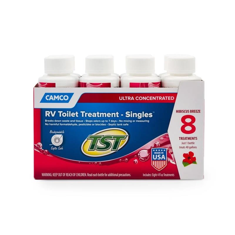 Camco 41601 TST Waste Tank Treatment Hibiscus Breeze Singles 8-4oz Bottles