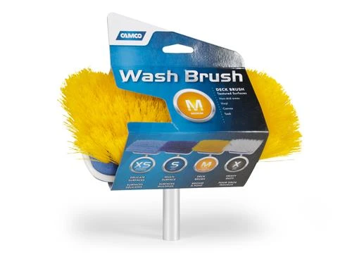 Camco 41924 Rv Wash Brush Head Yellow Medium Bristle Head Attachment Only- 7" - Image 2