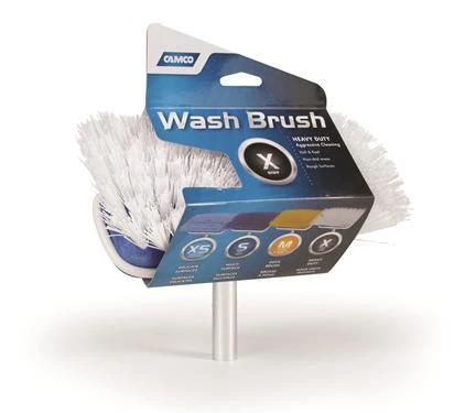 Camco 41926 Stiff Rv Wash Brush - 7" Rectangular Brush Head Only, White Stiff Bristle - Image 2