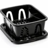 Camco 43512 Mini Dish Drainer For Rv Sink With Drainer Tray That Fits As Lid-Black