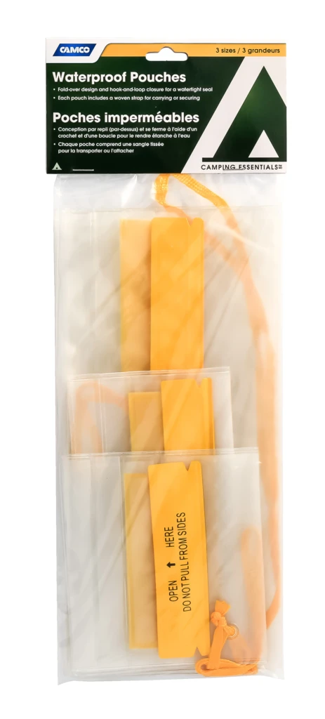 Camco 51340 Waterproof Pouch Set Of 3 Sizes, With Strap Clear Vinyl - Image 2