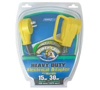 Camco Power Grip Dogbone Adapter, 15 AMP M To 30 AMP F