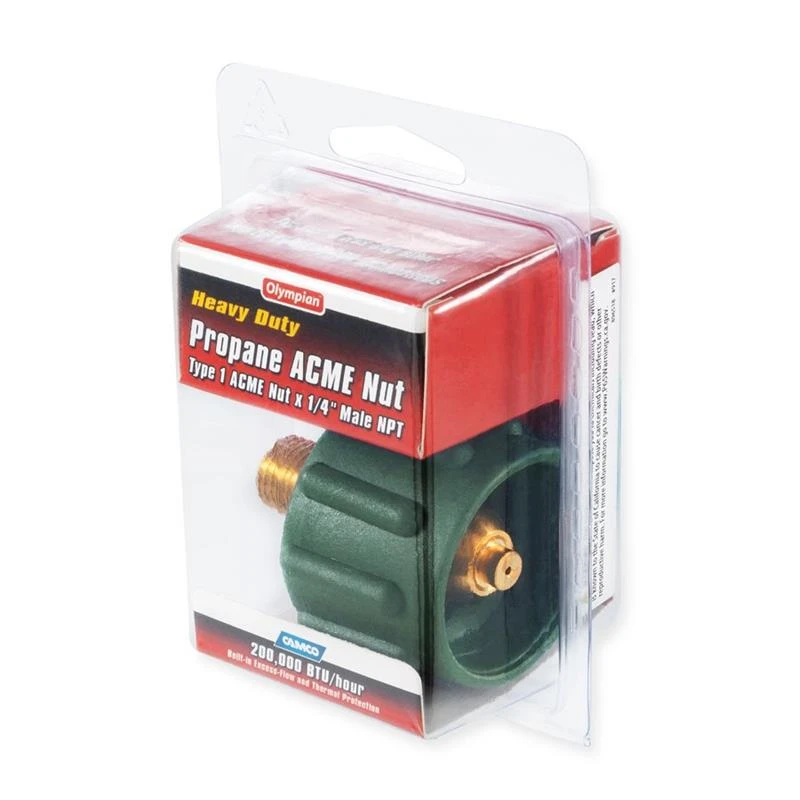 Camco 59923 ACME Nut X 1/4" NPT Green Propane Hose Connector - Image 8