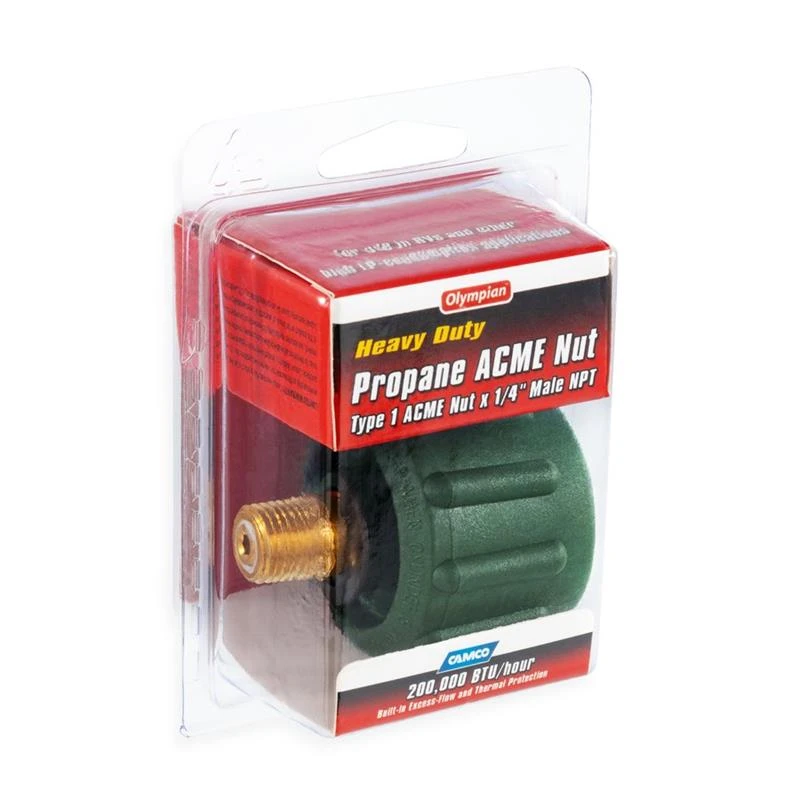 Camco 59923 ACME Nut X 1/4" NPT Green Propane Hose Connector - Image 7