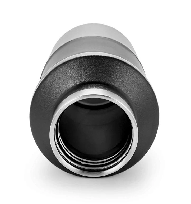 Camco 12-Ounce Charcoal Black Currituck Standard Mouth Stainless Steel Water Bottle