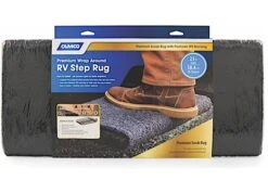 Camco 42966 Entry Step Rug Wrap Around Hook And Spring 22"x23" Black