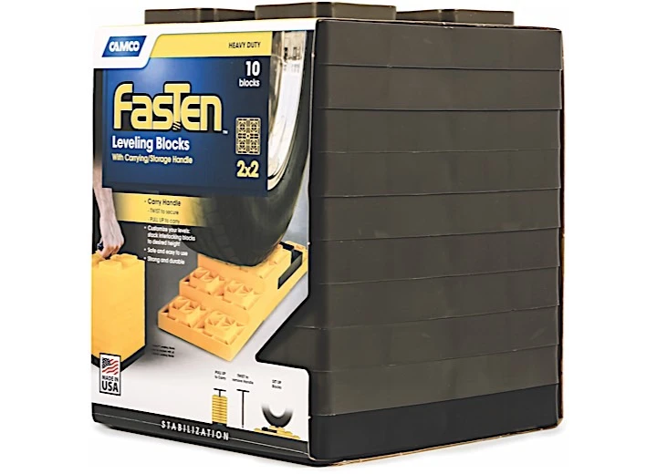 Camco 44521 FasTen Interlocking Leveling Blocks 8-1/2" X 8-1/2" Set Of 10 Brown - Image 9