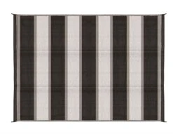 Camco 6' X 9' Patio Mat Charcoal Stripe