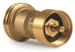 Camco 59213 Propane Hose Connector Type I Acme To A 1 Inch-20 Throwaway Cylinder Connection Brass Without Shut Off Valve