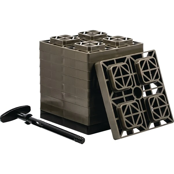 Camco FasTen Leveling Blocks, Brown, 10/pk